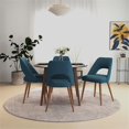 thumbnail image 4 of Harris 5-Piece Mid-Century Modern Dining Set with 4 Fabric Dining Chairs in Blue, 4 of 5