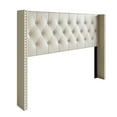 thumbnail image 4 of Home Design Sonoma Twin Tufted Upholstered Headboard with Wingback Design and Nailhead Trim, Cream, Easy Assembly, 4 of 5