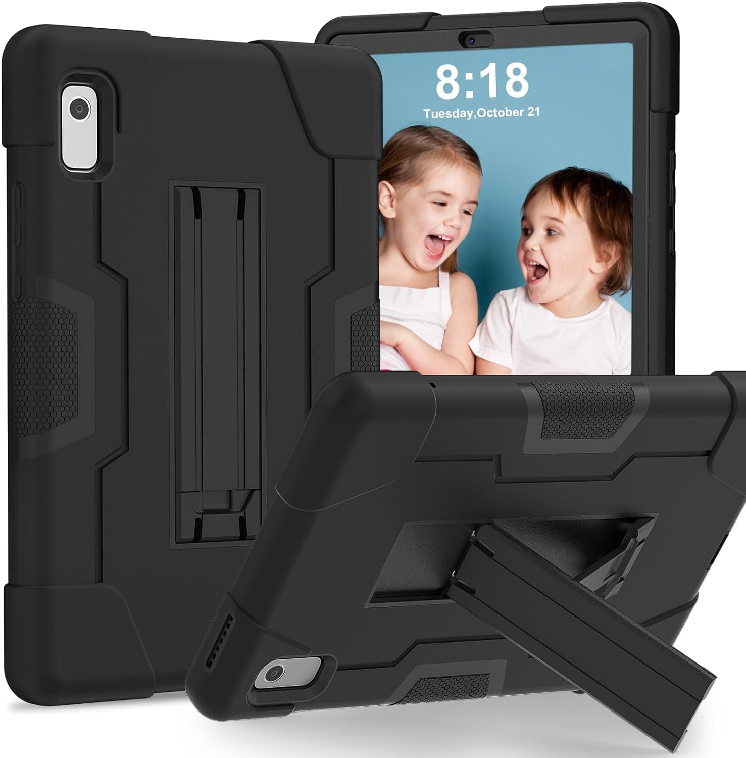 REQO Lenovo Tab M8 4th Gen Case 2023 Release,Kids Friendly Lenovo M8 Tablet 4th Case with Kickstand,Heavy Duty Protective Cover for Lenovo Tab M8 4th Gen Case 8.0 Inch (TB300FU/TB300FX)- Black