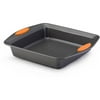 Rachael Ray 9-Inch Yum-o! Nonstick Bakeware Oven Lovin’ Square Baking Pan/Cake Pan, Gray with Orange Handles