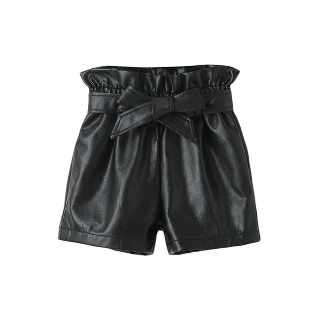 SAYOO Pantalones cortos de cuero para niñas pequeñas SAYOO moda