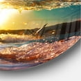 thumbnail image 3 of Designart 'Colored Ocean Waves Falling Down III' Coastal wall clock, 3 of 3