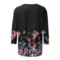 thumbnail image 4 of Hauts à Manches 3/4 pour Femmes, Mode Imprimée de Pâques, T-shirt Ample Mi-Longue, Blouse à Manches 3/4, Col Rond, Décontracté, Été 2023, en Solde, 4 of 5