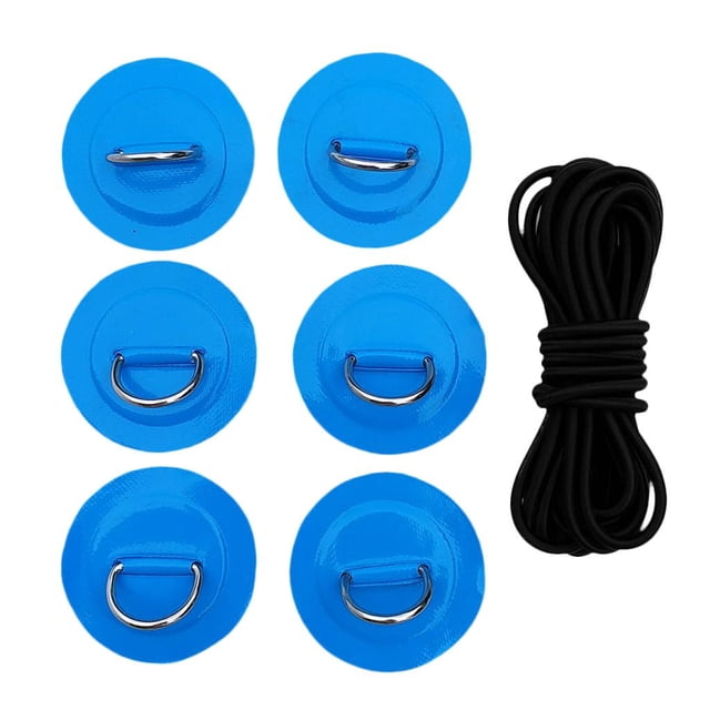 Kit de aparejo de cubierta Cola de barco 6 D Pad y cable elástico para amortiguadores Azul