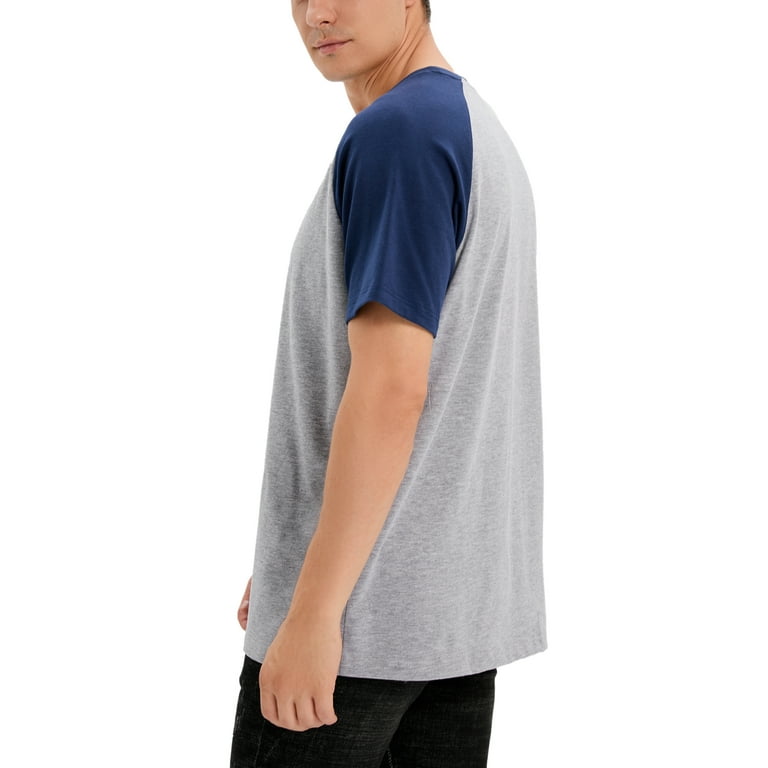 ALING Men's Crewneck T-Shirts Summer Short Sleeve Tee Top