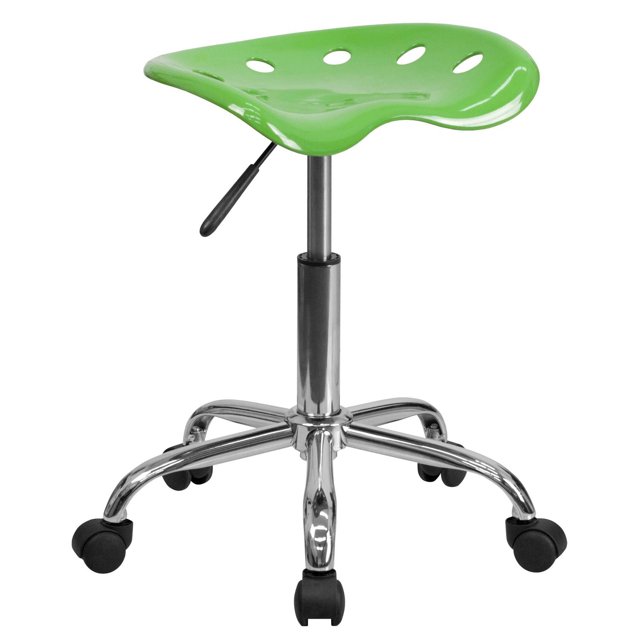 Vibrant Spicy Lime Tractor Seat and Chrome Stool