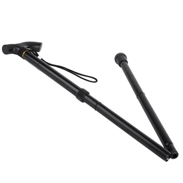 Bastón de senderismo plegable de aleación de aluminio, bastón de senderismo ligero, bastón para caminar para personas mayores con 2 puntas de respaldo