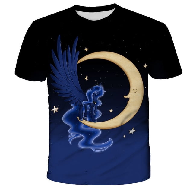 2022 Girls Summer T-shirts Unicorn Cartoon Rabinbow Short Sleeve Top Kids Tops for Girls Clothes11T Gong Bohan LED