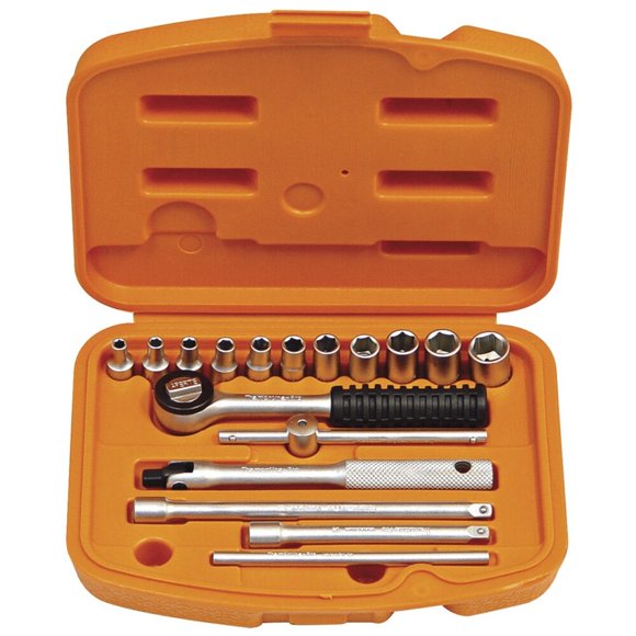 Estuche de Dados Tramontina PRO 1/4 Pulg. y Accesorios 17 Pzs