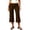 15# Coffee, variant on Fold Over Capri Pants for Women Low Rise Wide Leg Yoga Capris Summer Cute Going Out Flowy Cropped Gaucho Pants Navy S