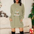 thumbnail image 4 of Merry Christmas Long Hoodies for Women 2025 Long Sleeve Xmas Tree Graphic Hooded Sweatshirt with Pockets Hoodie Dress, 4 of 6