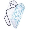 Little Star Organic Terry Cloth Hooded Bath Towel, 2 Pack, Blue Fish