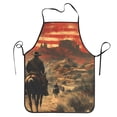 thumbnail image 5 of Uemuo 1860s Style American Cowboy Printed Bib Apron, Adjustable , Water and Oil Resistant, Cooking Kitchen Chef Apron for Women Men, 5 of 5