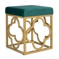 thumbnail image 3 of SAFAVIEH Fleur Geometric Glam Square Ottoman, Emerald, 3 of 7