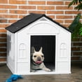 thumbnail image 2 of Noaman PawHut Plastic Dog House, Water Resistant Indoor/Outdoor Puppy Shelter with Door, Easy Snap-Together Assembly for Small/Medium Dogs Up to 44 lbs, Gray, 2 of 7