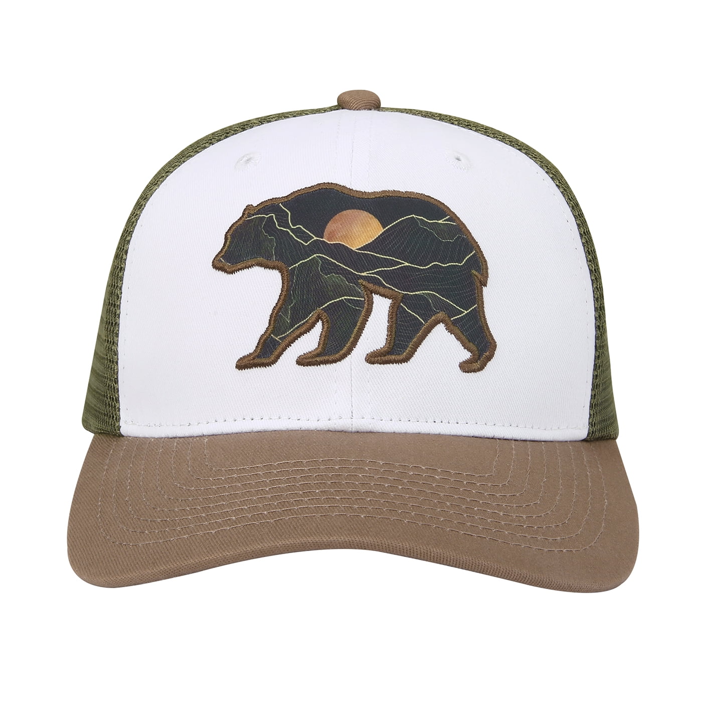 HDE Trucker Hat - Performance Outdoor Snapback Adventure Hats for Men Boreal Bear