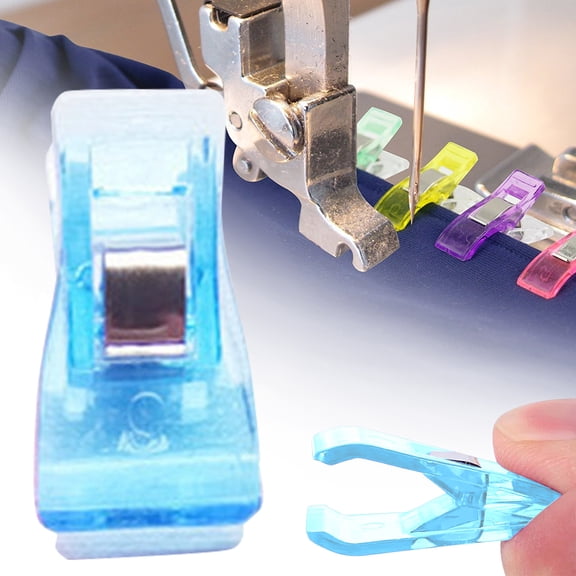 Blue 100pc Office and Home Plastic Clips Label Holders 3x2 cm by Dusknt Multi Purpose Plastic Fabric Quilting Clips for Crafting Crocheting Knitting Quilting Accessories