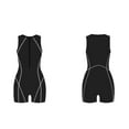 thumbnail image 5 of WREESH Womens One Piece Swimsuit Long Sleeve Rash Guard Swim Suits Surfing Bathing Suits Plus Size Zipper Sports Swimwear Conservative Panel Color Sunscreen Swimwear Diving Suit Surfing Suit Black, 5 of 6