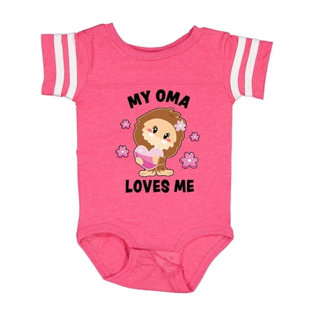 

Inktastic My Oma Loves Me with Bigfoot Gift Baby Girl Bodysuit
