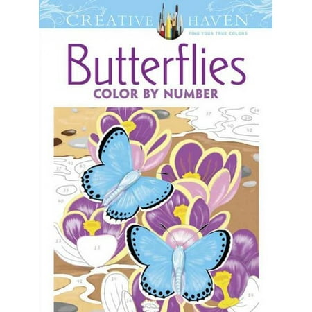 Dover Butterflies Color By Number Coloring Book Walmart Com