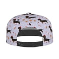 thumbnail image 4 of Daiia Dachshund Dog Puppy print Flat Bill Hats Flat Brim Trucker Cap Baseball Cap Adjustable Classic Low Profile Hat Unconstructed Plain Cap, 4 of 9