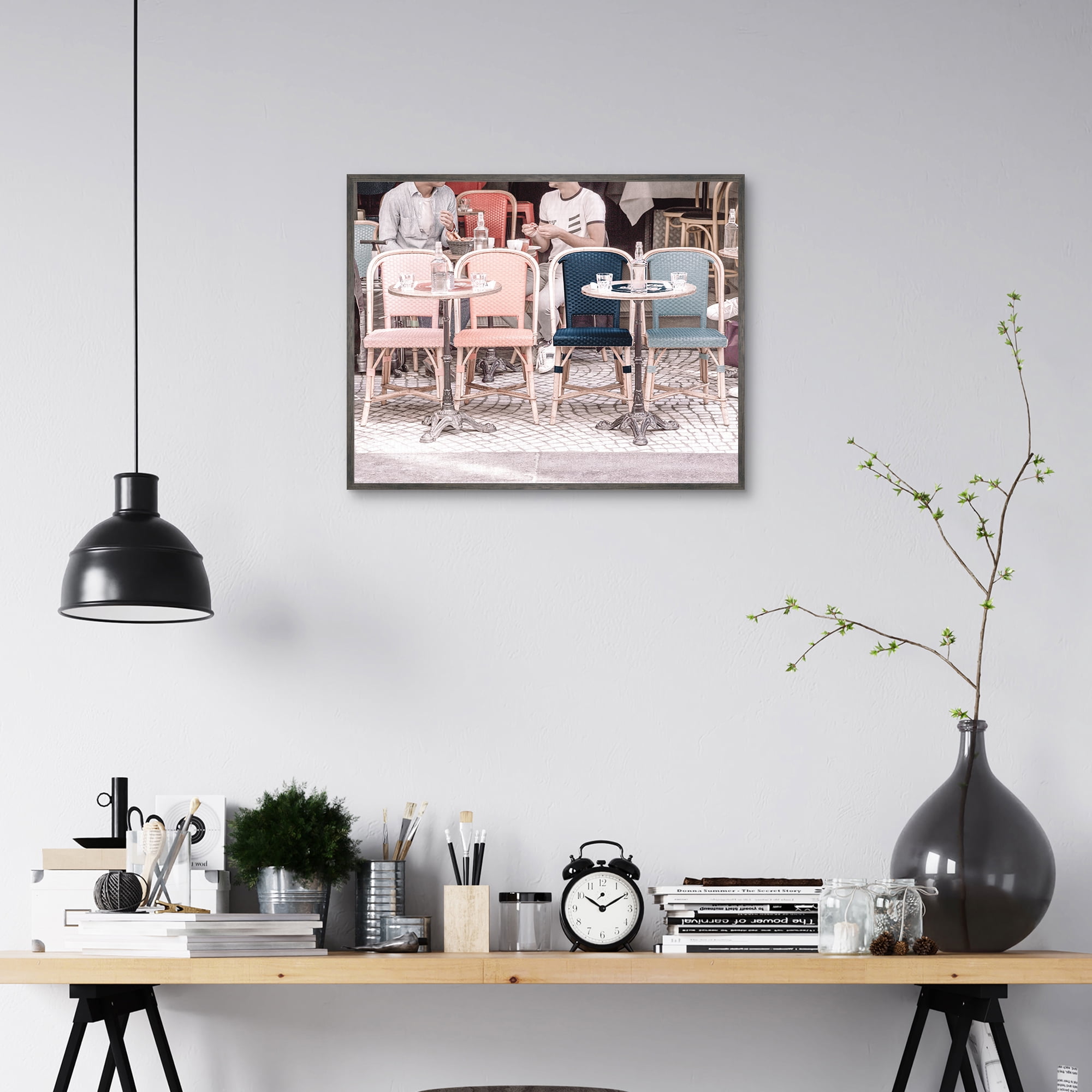 Colorful Café by Heather Loriece Framed Canvas Art Print