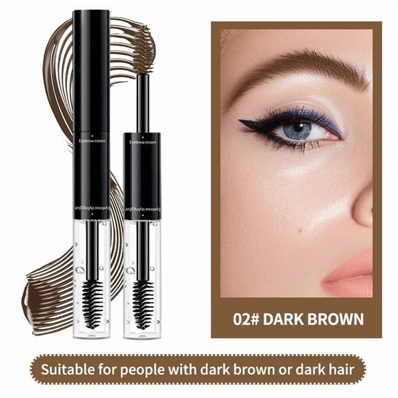 potrochi Double-Ended Tinted Eyebrow Gel, Waterproof, SmudgeProof Brow Glue with Brush, Quick-Drying, 24HR Brows Makeup for Natural Full Brows, 3D Eyebrow Mascara for Women (B)
