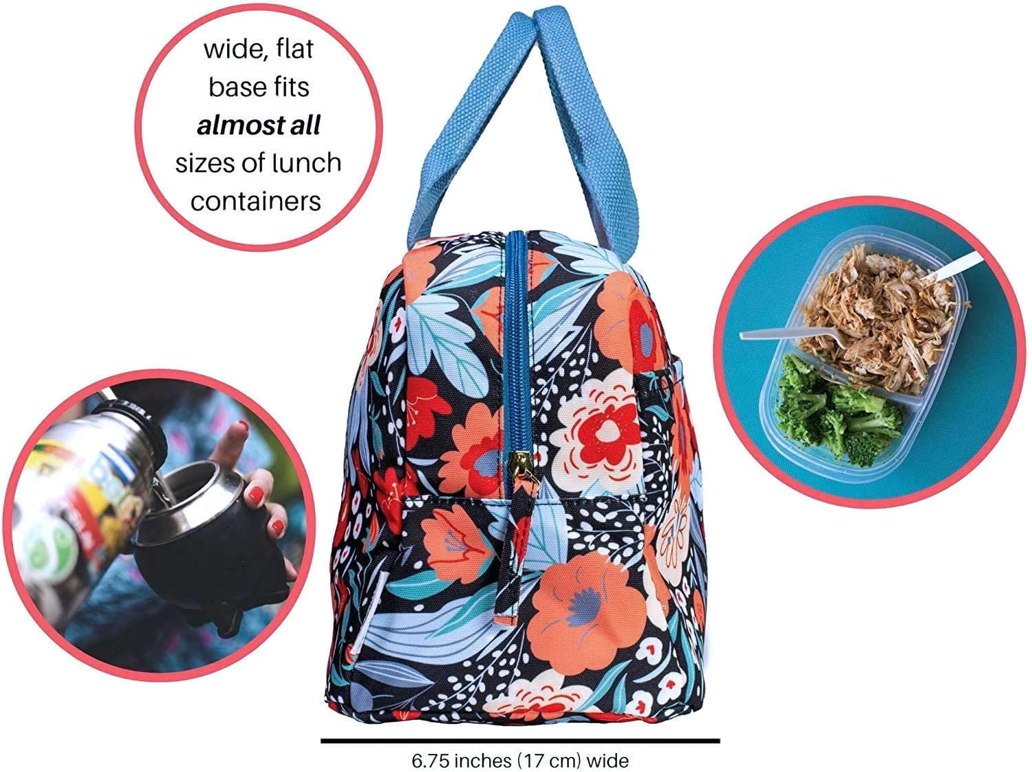 Saro Large Lunch Box and Horizontal Food Bag SE T ,Blue