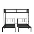 thumbnail image 5 of Twin Over Twin Over Twin Triple Bunk Bed for Kids,Metal Triple Bed with Full-Length Guardrail and Ladder,Separates Into 3 Twin Beds,Noise Reduced Structure,Black, 5 of 9
