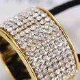 thumbnail image 3 of 4pcs Crystal Hair Ties Circle Cuff Hair Ring Sparkle Rhinestone Ponytail Holder for Women, 3 of 7