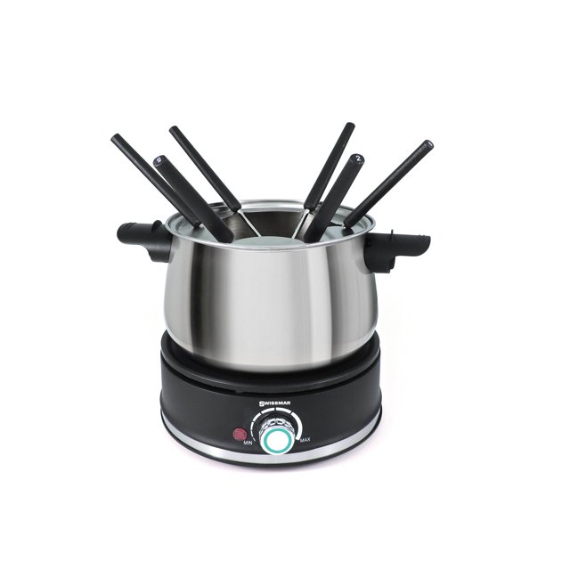 Swissmar Arolla 10 Piece Electric Fondue Set, Stainless Steel