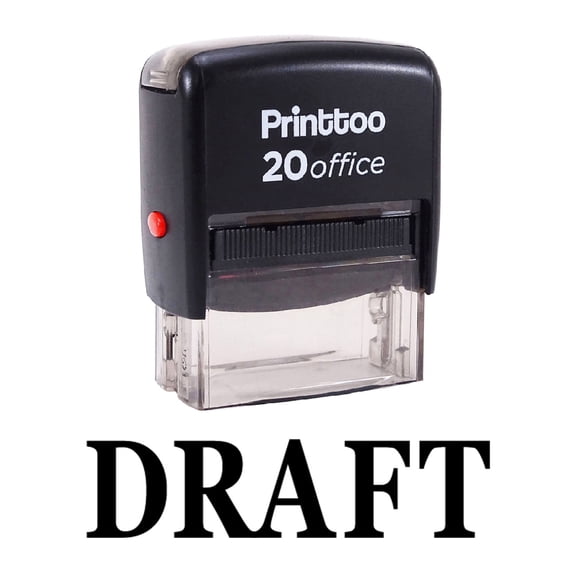 Printtoo DRAFT Self Inking Rubber Stamp Office Stationary Custom Stamp-Black