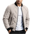 thumbnail image 2 of Trikvn Men's Bomber Jacket Casual Lightweight Quilted Zip Up Fall Outerwear Coat with Pockets for Golf Everyday Wear Classic Windbreaker Jackets Top, 2 of 7
