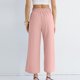 thumbnail image 3 of Pantalones Elásticos de Cintura para las Mujeres Color Sólido Vendaje Casual Pantalones Largos con Bolsillos, Pantalones de Cintura Alta Mujeres Cómodos Control Del Vientre Primavera Verano, 3 of 5