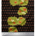 thumbnail image 1 of Soimoi polyester Crepe Fabric Leaves,Bird & Fresh Fruits Decor Fabric Printed Yard 52 Inch Wide, 1 of 1