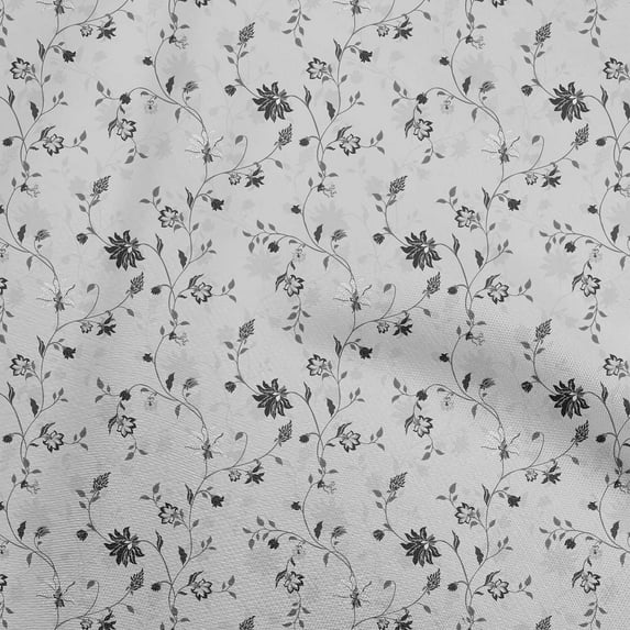oneOone Cotton Silk Dusty Gray Fabric Floral Fabric For Sewing Printed Craft Fabric By The Yard 42 Inch Wide