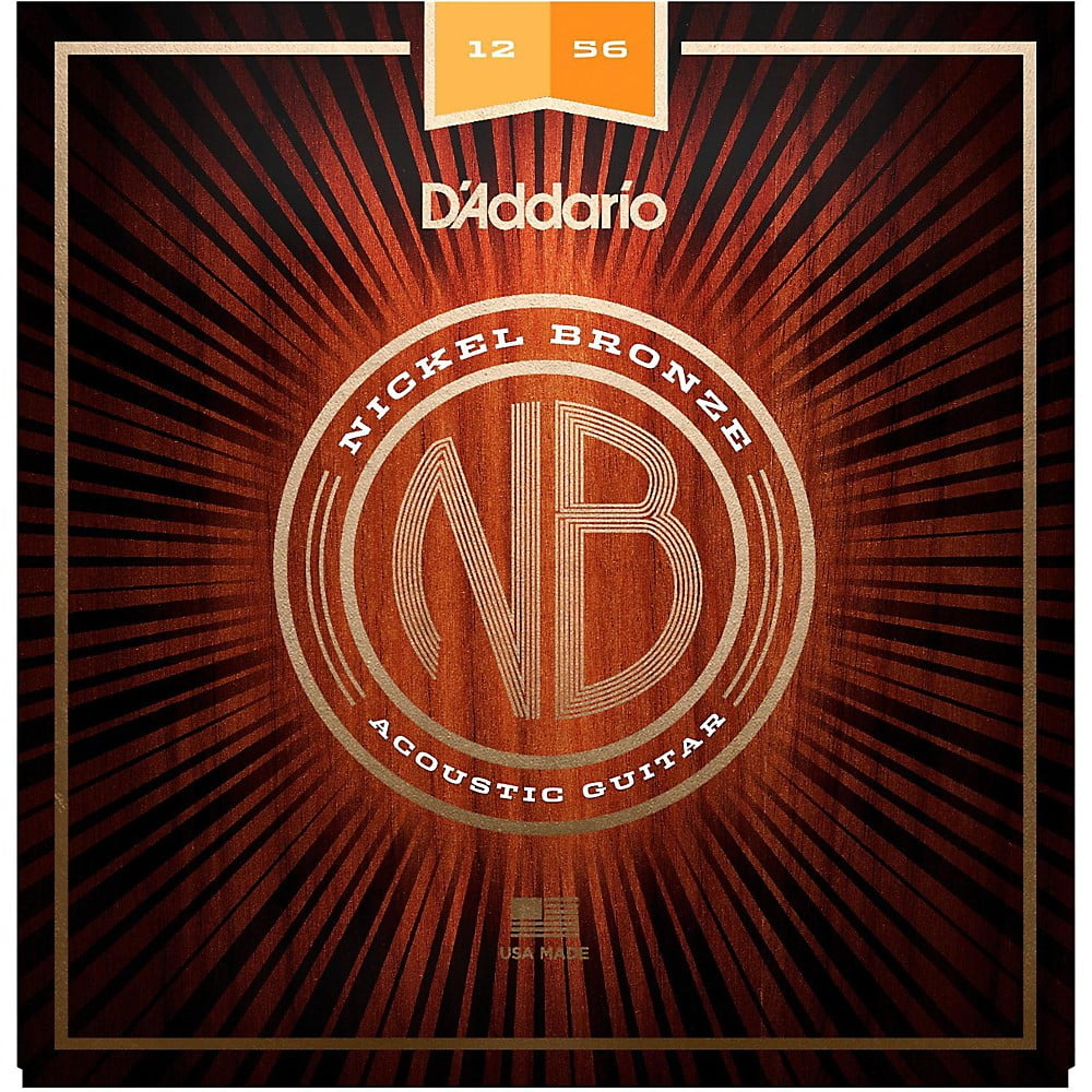 D'Addario NB1256 Nickel Bronze Light Top Med Bottom Acoustic Strings 3-Pack with FREE NS Micro Headstock Tuner