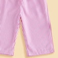 thumbnail image 4 of Faraee Toddler Baby Girl Clothes Ruffles Striped Romper Jumpsuit Suspender Pants Bib Overalls Spring Summer Outfits Pink 18-24 Months, 4 of 5
