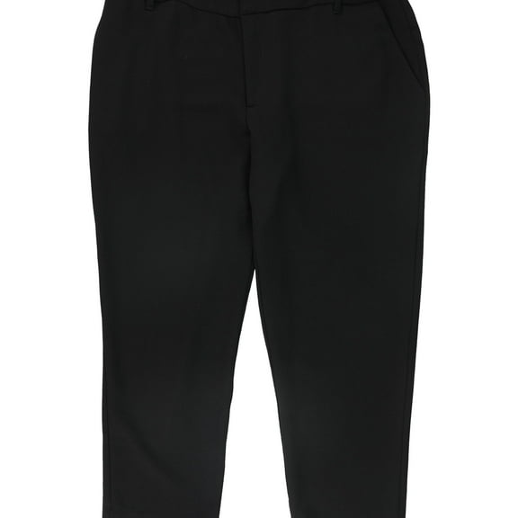 Rachel Roy Womens Solid Casual Cropped Pants, Black, Plus Size, 16W