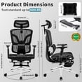 thumbnail image 6 of Nexthro Ergonomic Office Chair Mesh Chair with High Back Adjustable Headrest, Lumbar Support, 3D Armrest & Footrest, Swivel Computer Desk Chair(Black), 6 of 23