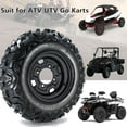 thumbnail image 6 of Telyswee 2 Pack 25x8-12 ATV Tires 6 Ply All-Terrain Tire with 12" Rim, PCD 4x136mm, 4 Lug Hole, 3.5+2.5 Offset for ATV UTV Trail Off-Road Mud Sand Terrain, 6 of 7