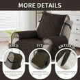 thumbnail image 6 of Lavish Cover 100% Waterproof Recliner Chair Cover, 1 Piece Non-Slip Recliner Chair Slipcovers, Washable Furniture Protector with Pockets & Elastic Straps for Kids Pets, 23 inch, Chocolate, 6 of 9