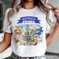 thumbnail image 2 of Artistic Georgia State Themes and Landmarks T-Shirt, Tee for History and Travel Lovers, 2 of 6