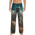thumbnail image 2 of Lsque Astronaut Flower Field Print Men's Pajama Pants, Lounge Pant - Comfortable Home Wear,Elastic Waistband, Stylish Design-Small, 2 of 9
