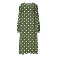 thumbnail image 3 of JUSLIO Nightgowns for Women Graphic Print Nightgown Sleep Dress Long Sleeve Loungewear Round Collar Robes Army Green Pajama Nightgowns Sleepwear, 3 of 6