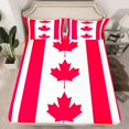 thumbnail image 2 of Castle Fairy Red Maple Leaves Queen Sheet Sets for Kids Teens,Canada Flag Bed Set, 2 of 7