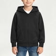 thumbnail image 2 of CYRBOKO Boys Zip Up Hoodies, Lightweight Long Sleeve Casual Fall Kids Sweatshirts Outerwear with Pockets Black Size 7-8 T, 2 of 5