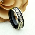 thumbnail image 3 of Tungsten Rings for Men Wedding Bands for Him Womens Wedding Bands for Her 8mm Black Yellow Gold Loyal Celtic Dragon Knot, 3 of 9