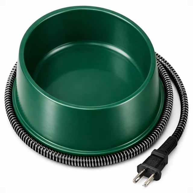 Farm Innovators 1 Quart Electric Heated Pet Water Bowl, 25 Watt, Green