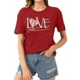thumbnail image 2 of LYXSSBYX Plus Size Womens Shirts Clearance Women's Baseball Sport Printed T-Shirt with Round Neck and Short Sleeved Top, 2 of 4